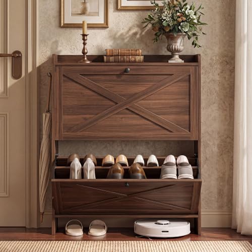 VASAGLE Narrow Shoe Storage Cabinet Organizer by VASAGLEbySONGMICSHOME