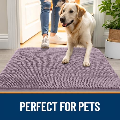 OLANLY Dog Door Mat for Muddy Paws 54x32, Super Absorbent Chenille Mud Mat - Image 6
