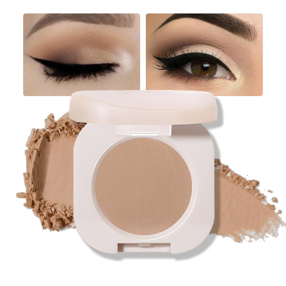 Matte Single Eyeshadow Palette Makeup for Green Blue Eyes, Light Brown Matte Eyeshadow For Women, Holographic Multichrome Cream Iridescent Single Monochrome Eye Shadow Makeup
