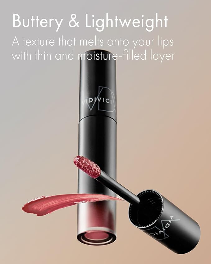 VIDIVICI Millennial Velvet Lip Tint - Thin, Comfortable & Long-Lasting Wear with Matte Finish - Seamless, Rich and Vibrant Shades - Moisture-Filled & Lightweight Texture. 0.15 fl.oz. (05 RED OVER)