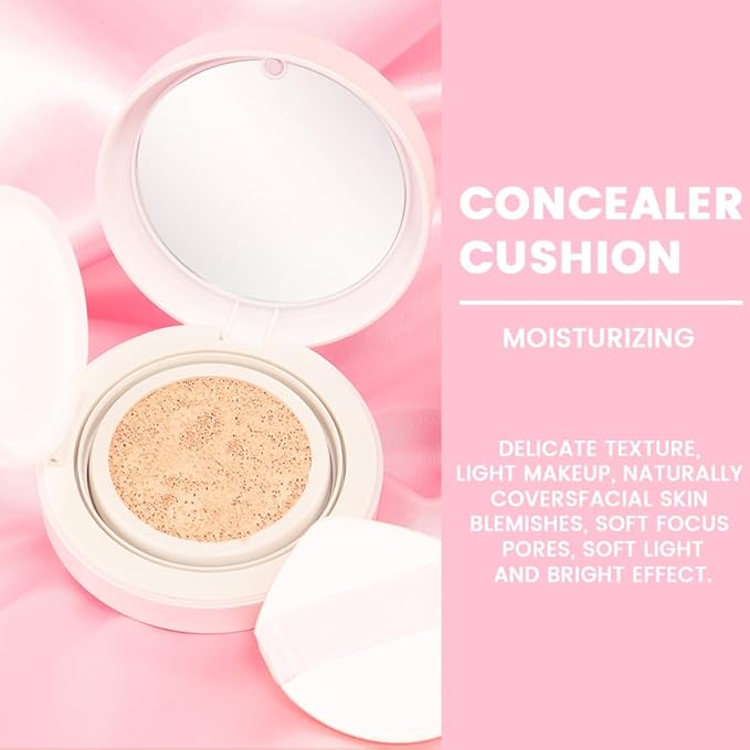 Nuder Cushion Foundation,Natural Beige for Light With Neutral Skin Tone,Long-Lasting,Lightweight,Flawless Coverage,Dewy Finish,Concealing Blemishes and Under-eye Bags for All Skin Types