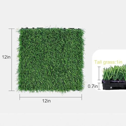 36Pcs Artificial Grass Tiles 12"x12" Outdoor Interlocking Turf Squares Deck - Image 2