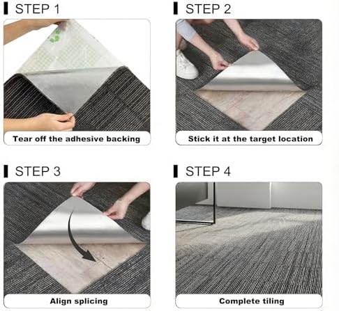 20"x20" Peel and Stick Carpet Tiles, Self-Adhesive Floor Squares - Image 3