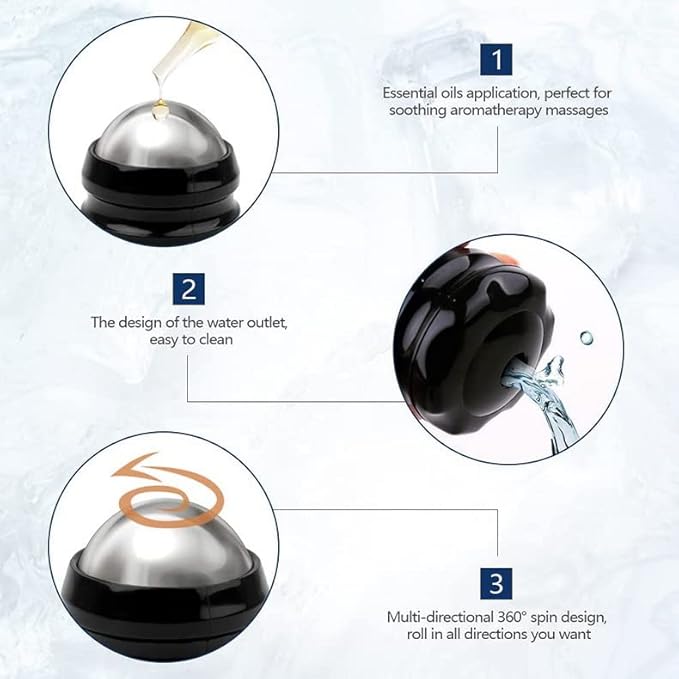 2-Pack Cryosphere Cold Massage Roller Ball,Manual Massage Ball for Heat and Ice Therapy,Self Massage Tool for Reliefs Muscle Pain,Decrease Inflammation,Reduces Stress¡­