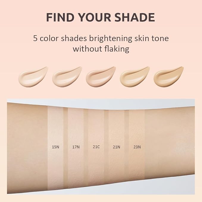 MOONSHOT KOREA Conscious Fit Cushion Foundation Flawless Coverage,Glass skin,Long-Lasting, Lightweight, Buildable Coverage,k-beauty (15N Cosmic Cream, [refill] Conscious Fit Cushion)