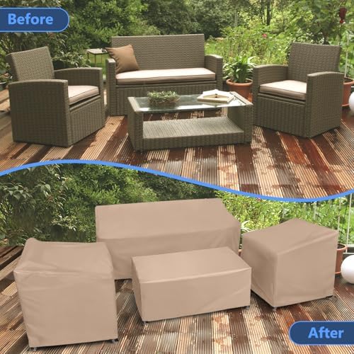 STARTWO Outdoor Furniture Cover Waterproof 4 Piece Set, Regular 600D - Image 5