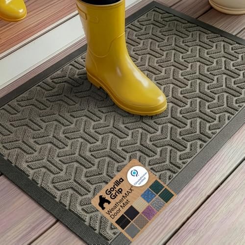 GORILLA GRIP WeatherMAX Door Mat, Indoor Outdoor Use by GorillaGrip