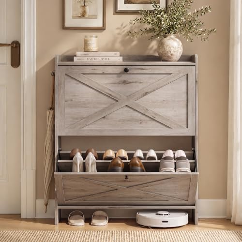 VASAGLE Narrow Shoe Storage Cabinet Organizer by VASAGLEbySONGMICSHOME