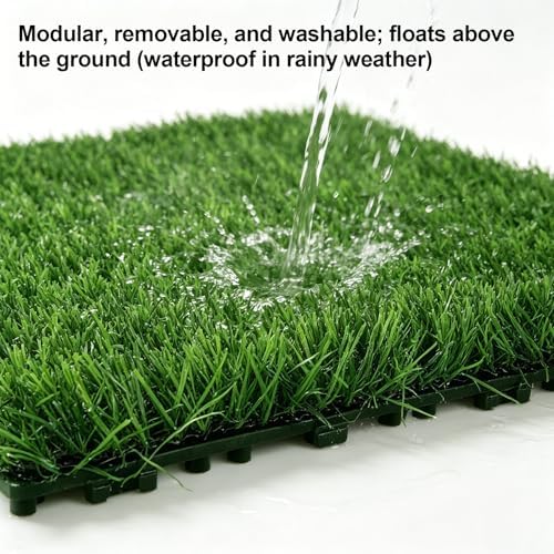 GOESWELL Interlocking Grass Tiles 12x12 Inch 16 Pack Drainage - Image 6