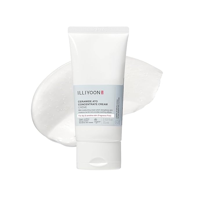 Illiyoon Ceramide Ato Concentrate Cream | Moisturizer for Dry & Sensitive Skin, 100hr Lasting Hydration, For Face & Body, Gentle for Infants, Moisture Barrier Repair, Vegan Certified, 2.53 fl.oz.