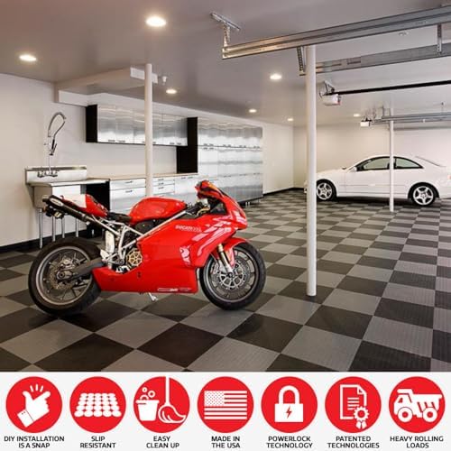 SnapLock GarageDeck 12"x12" Coin Garage Tiles, 48 Pack - Image 6