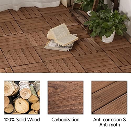Yaheetech 44PCS Interlocking Deck Tiles Outdoor Patio Floor - Image 4