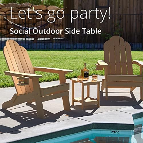 LUE BONA Outdoor Side Table, 2-Tier HDPS Small Patio Table - Image 4