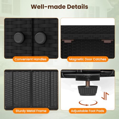 Tangkula Rattan Outdoor Storage Cabinet - Image 7