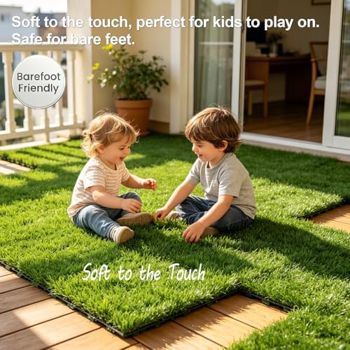 GOESWELL Interlocking Grass Tiles 12x12 Inch 16 Pack Drainage - Image 5