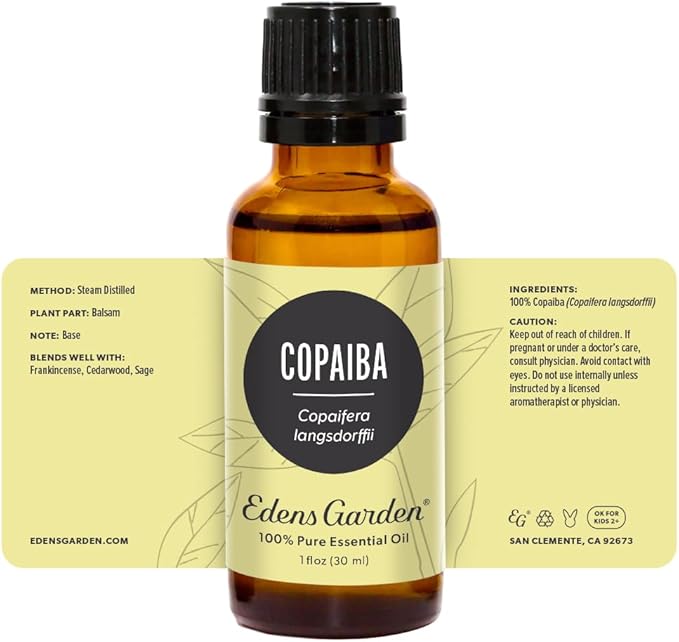Edens Garden Copaiba Essential Oil- 100% Pure Premium Grade, Undiluted, Natural, Therapeutic, Aromatherapy, The Best for Diffuser, Skin, Face, Hair 30 ml (1 fl oz)