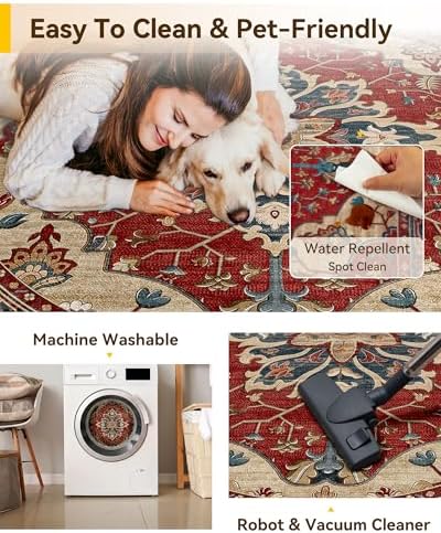 RELEANY Washable Area Rug, Round 10ft - Image 5