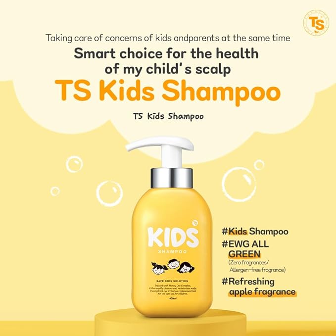 TS Kids Shampoo For Itchy, Dandruff Scalp Kids | Treatment for kids | Free Sulfate, Parabens, Silicones, Allergen (14.1 fl oz, 400ml)
