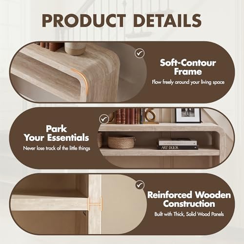 Hyfirm Travertine Style Wood Console Table - Image 4