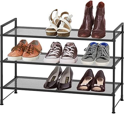 Simple Houseware 3-Tier Stackable Mesh Shoe Rack - Image 2
