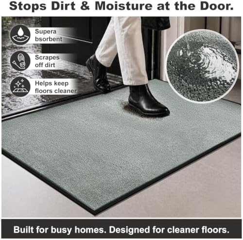 Mibao Super Absorbent Front Door Mat, Non-Slip Washable Indoor Doormats - Image 3
