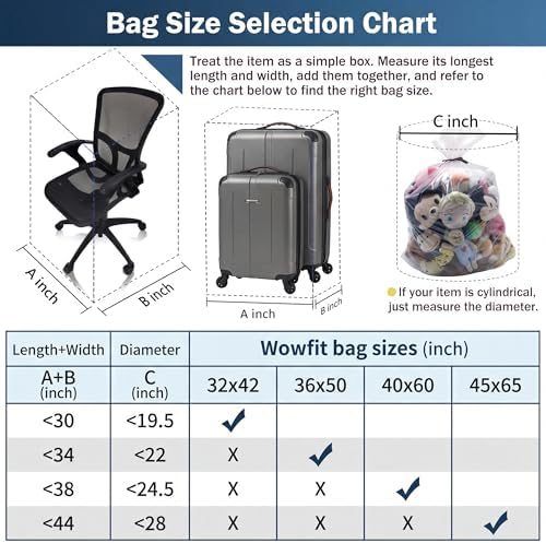 Wowfit Large Plastic Bags for Comforters & Pillows, 5 CT, 1.6 Mil - Image 3