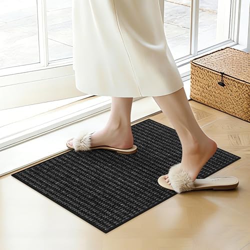 Ultra Thin Door Mat 16"x 24", Non-Slip Entrance Rugs by SharpWeaRug
