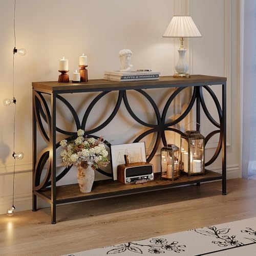 GiftGo Narrow Sofa Table 47.2 Inch, Industrial Sofa Table Behind Couch by GiftGoDirect