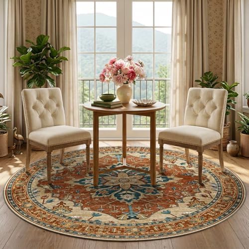 RELEANY Washable Area Rug, Round 5ft - Image 3