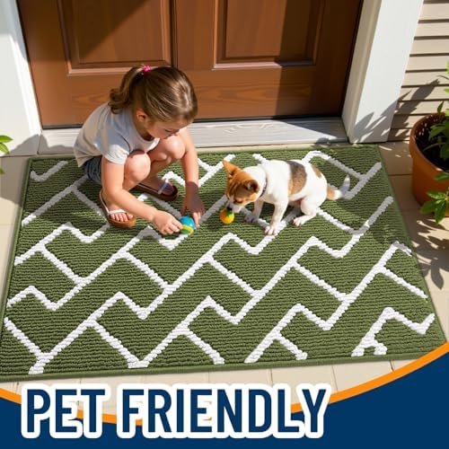 OLANLY Front Door Mat 32x20, Low-Profile Easy Clean Doormat - Image 6