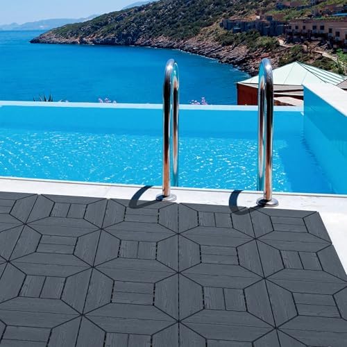 Plastic Interlocking Deck Tiles, 12x12 Inches Waterproof Outdoor Patio Flooring - Image 5