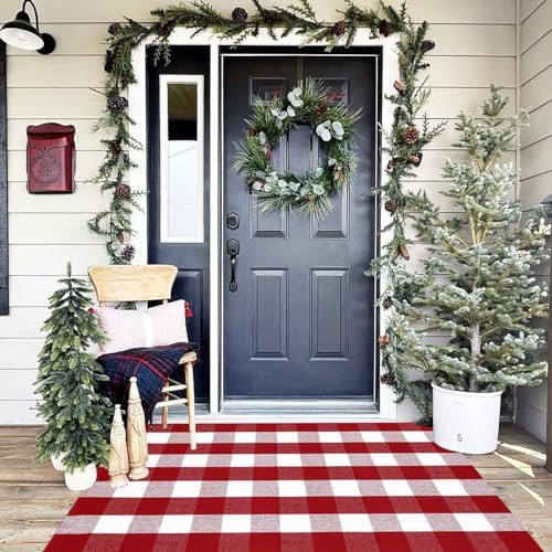 Buffalo Plaid Outdoor Rug, Layering Rug - Image 3