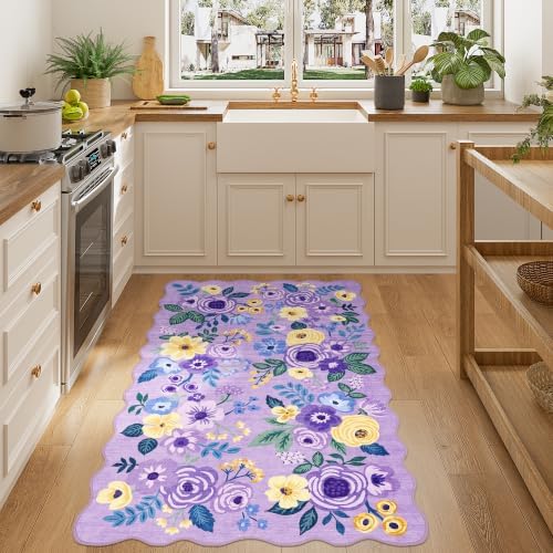 DUKINO 3x5 Area Rugs, Non Slip Floral Washable Rug - Image 5