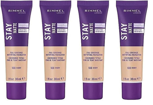 Rimmel Stay Matte Liquid Foundation, Ivory, 1 Fl Oz, 2 Count (Pack of 2)