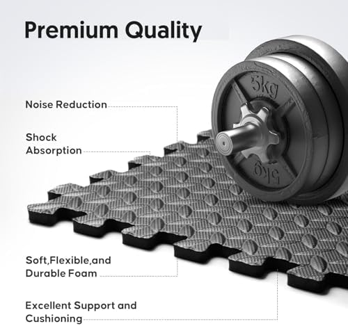 24 Pack 96 sqft Home Gym Mat, Puzzle Exercise Mat, EVA Interlocking Foam Floor - Image 3