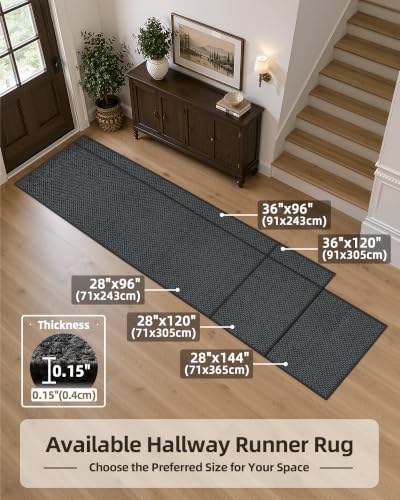 Color&Geometry Runner Rug 36"x120"Non Slip Rubber Backing Hallway Rug - Image 2