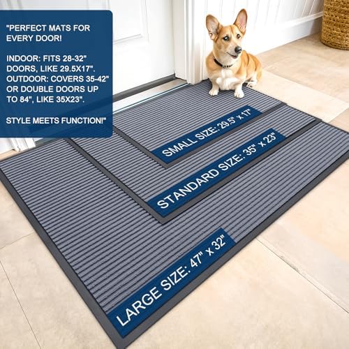 OLANLY 2-Pack Front Door Mats 33x21, Waterproof Heavy-Duty Doormats - Image 2