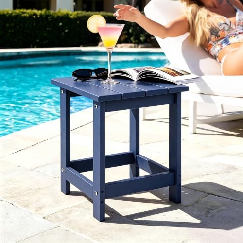 LZRS Patio Side Table, Heavy Duty HDPE Outdoor End Table - Image 2