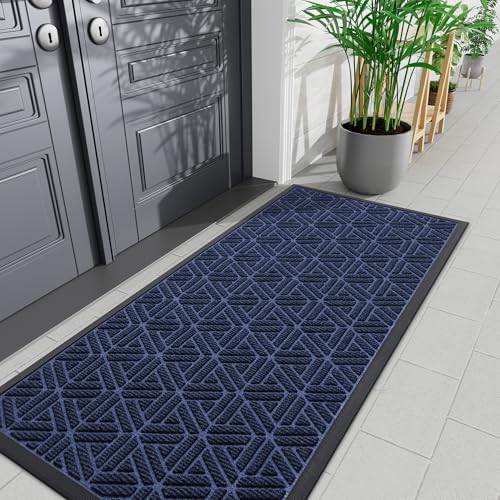 Smiry Front Door Mat Outside Entrance, Low Profile Rubber Doormat by Smiry