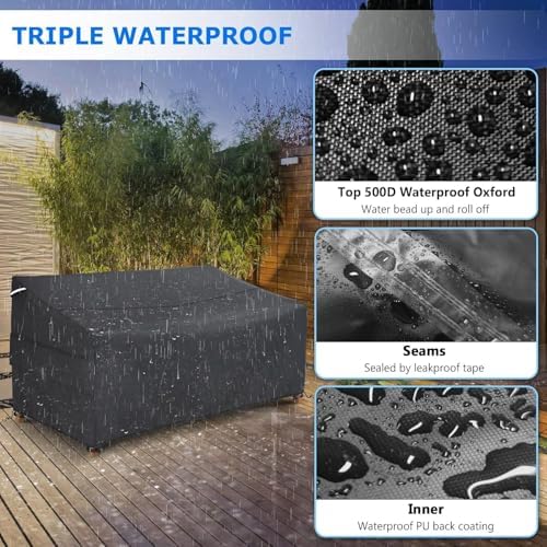 Gasadar 3-Seater Outdoor Sofa Cover Waterproof - Image 6