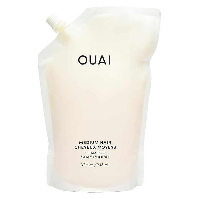 OUAI Medium Shampoo Refill - Hydrating Shampoo with Coconut Oil, Babassu, Kumquat Extract and Keratin - Strengthens, Nourishes and Adds Shine - Paraben, Phthalate and Sulfate Free Hair Care (32 Fl Oz)