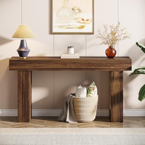 Tribesigns 63-Inch Long Console Table, MDF Wood Grain Rectangular Sofa Table - Image 4