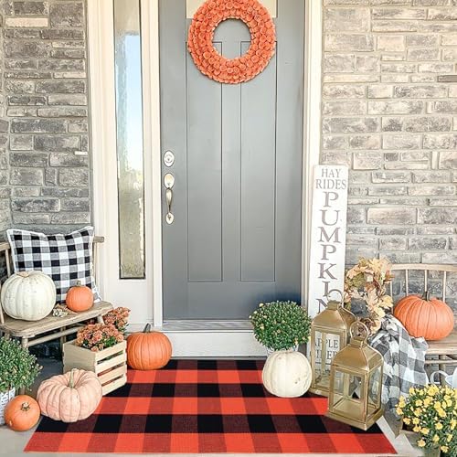 Buffalo Plaid Outdoor Rugs, Layering Rug - Image 6