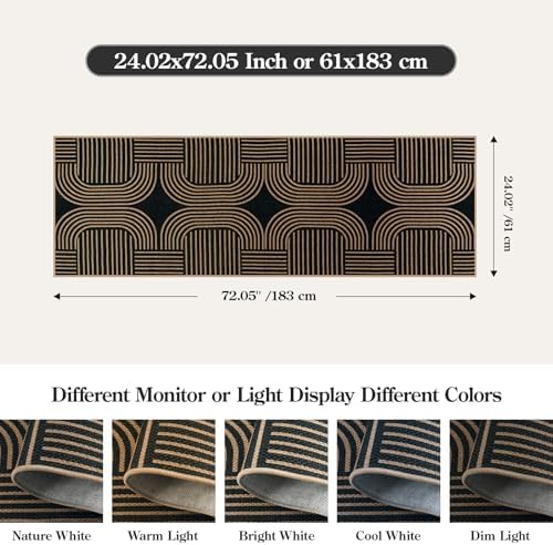 Lahome Modern Geometric Runner Rug, 2x6 Laundry Room Rug Runners - Image 2