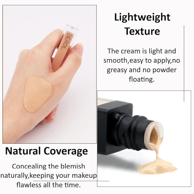 Liquid Concealer Makeup - Natural Coverage & Highly Pigmented Lightweight Concealers 6.5ml (01)
