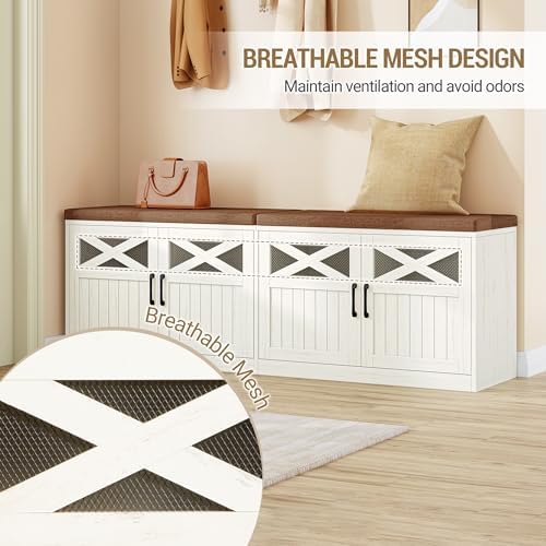Hzuaneri 59" Shoe Storage Bench - Image 7