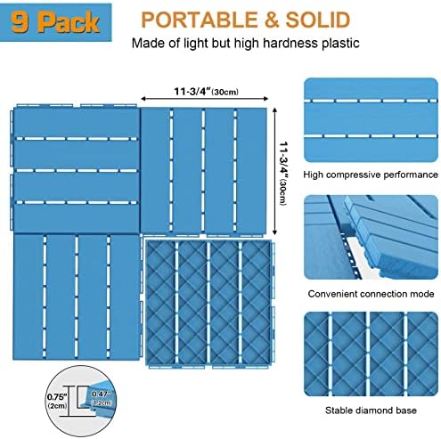 Goovilla Plastic Interlocking Deck Tiles, 9 Pack - Image 3