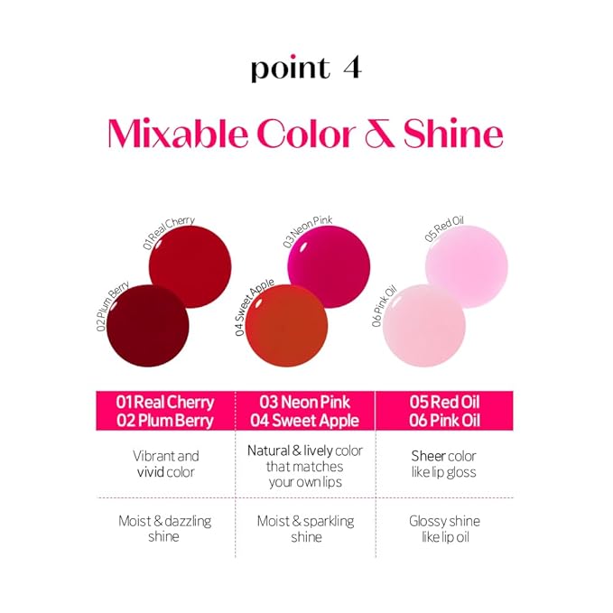 ETUDE Dear Darling Oil Tint #4 Sweet Apple 4.2g | High Moisturizing and Strong Hydrating Lip Oil/Lip Gloss | Smooth and Moist Lips | Non-Sticky Lip Oil Tint For Dry Lips | K-beauty