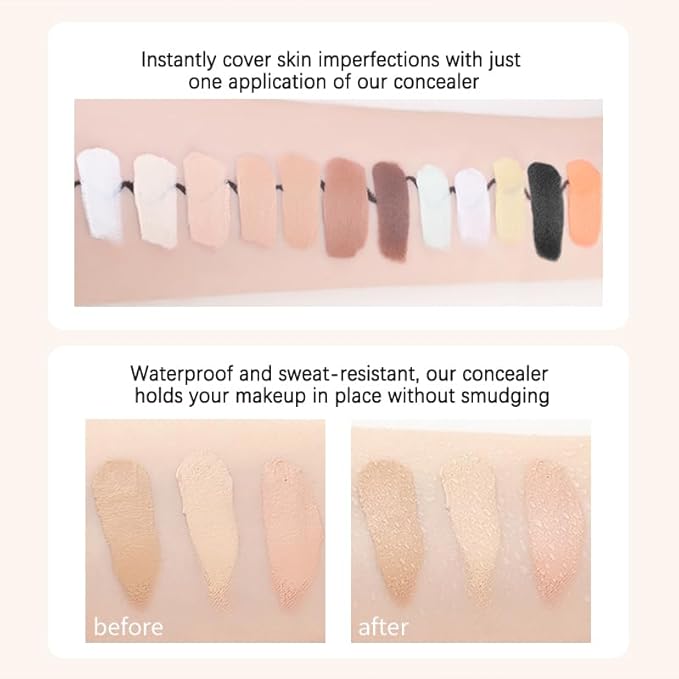 Mallofusa Single Color Face Makeup Concealer Foundation Palette Creamy Moisturizing Concealing 0.49oz (Light Beige)