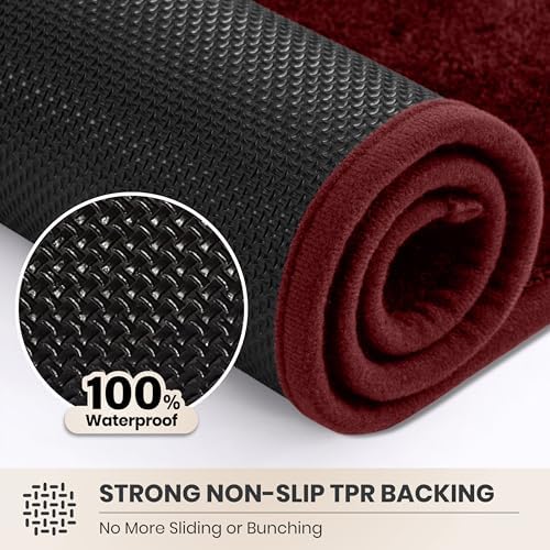 PURRUGS Area Rug, Burgundy Red - Image 5